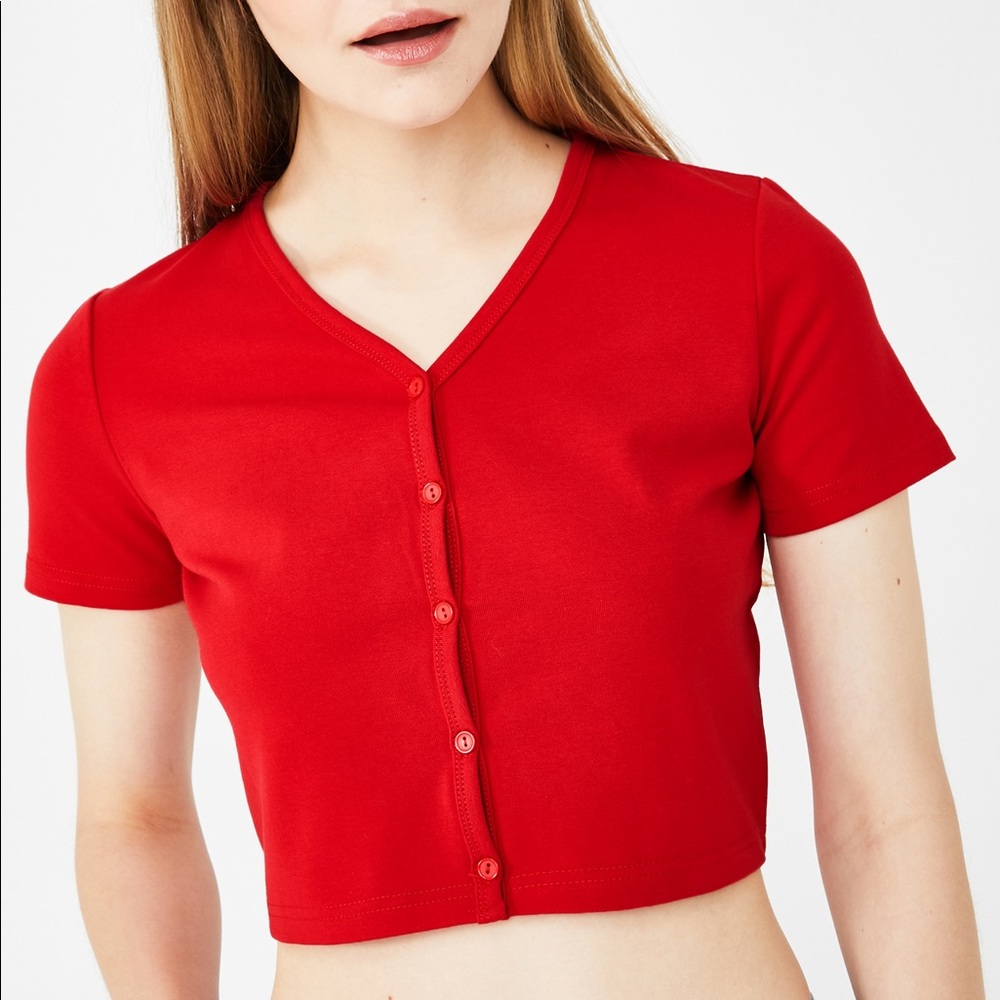 Vintage Ribbed Button Up Knit Top